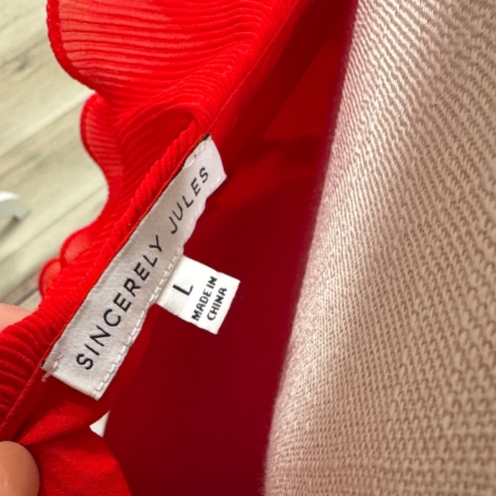 Sincerely Jules Red Ruffled Mini Dress - Picture 5 of 5